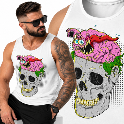 TANK TOP  HORROR SKULL PINK